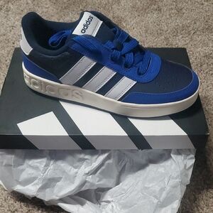Adidas Kids Royal Blue & White Low-Top Sneaker